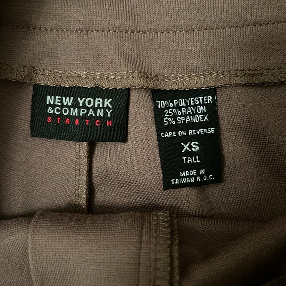 XS Tall New York and Company stretch knit wide leg pants brown - Picture 3 of 5